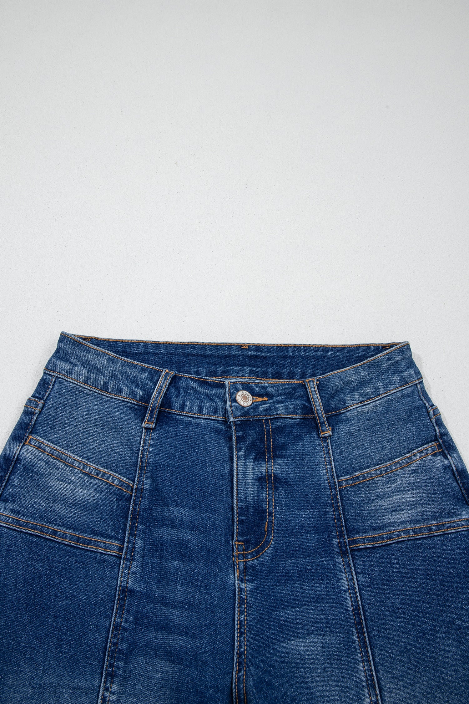 Sky Blue Tailored Seam Detail Womens Shift Jeans