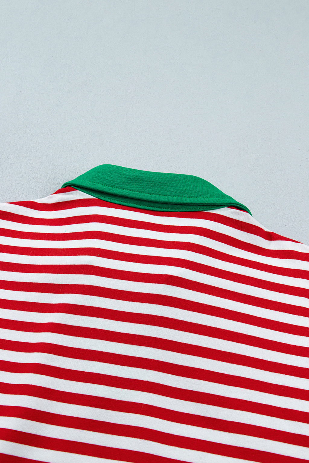 Red Stripe Colorblock Trim Polo Collar Drawstring Elastic Waist Band Casual 2pcs Outfit