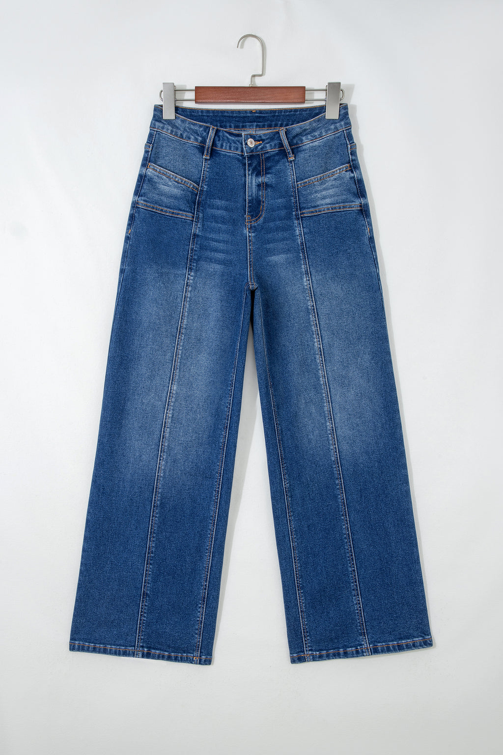 Sky Blue Tailored Seam Detail Womens Shift Jeans