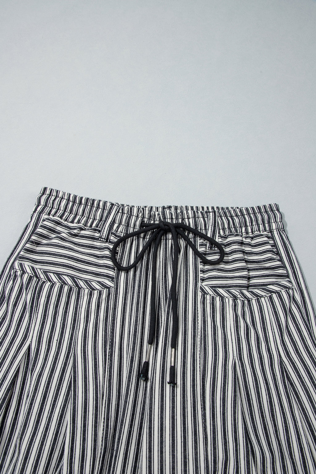 Red Stripe Drawstring Casual Loose Pants