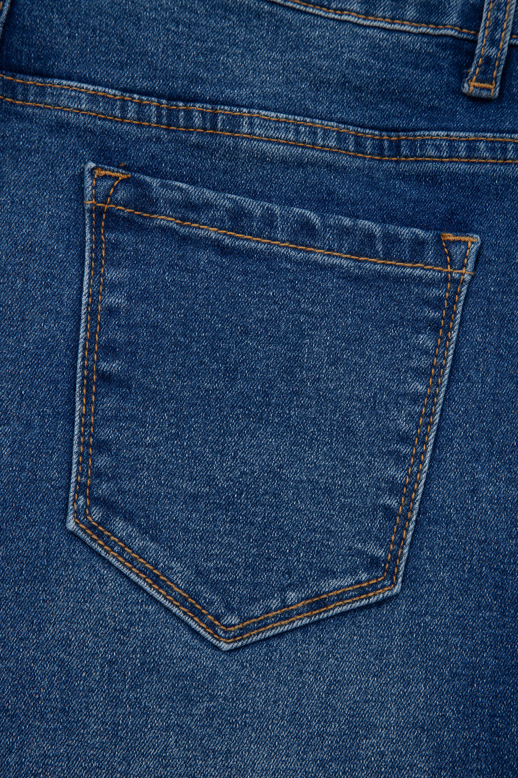 Sky Blue Tailored Seam Detail Womens Shift Jeans