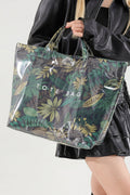 Fiery Red Leopard Print Travel Tote Bag