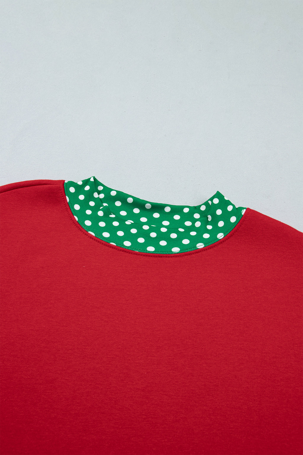 Fiery Red Gingham Trim Baggy Pullover 2pcs Short Set