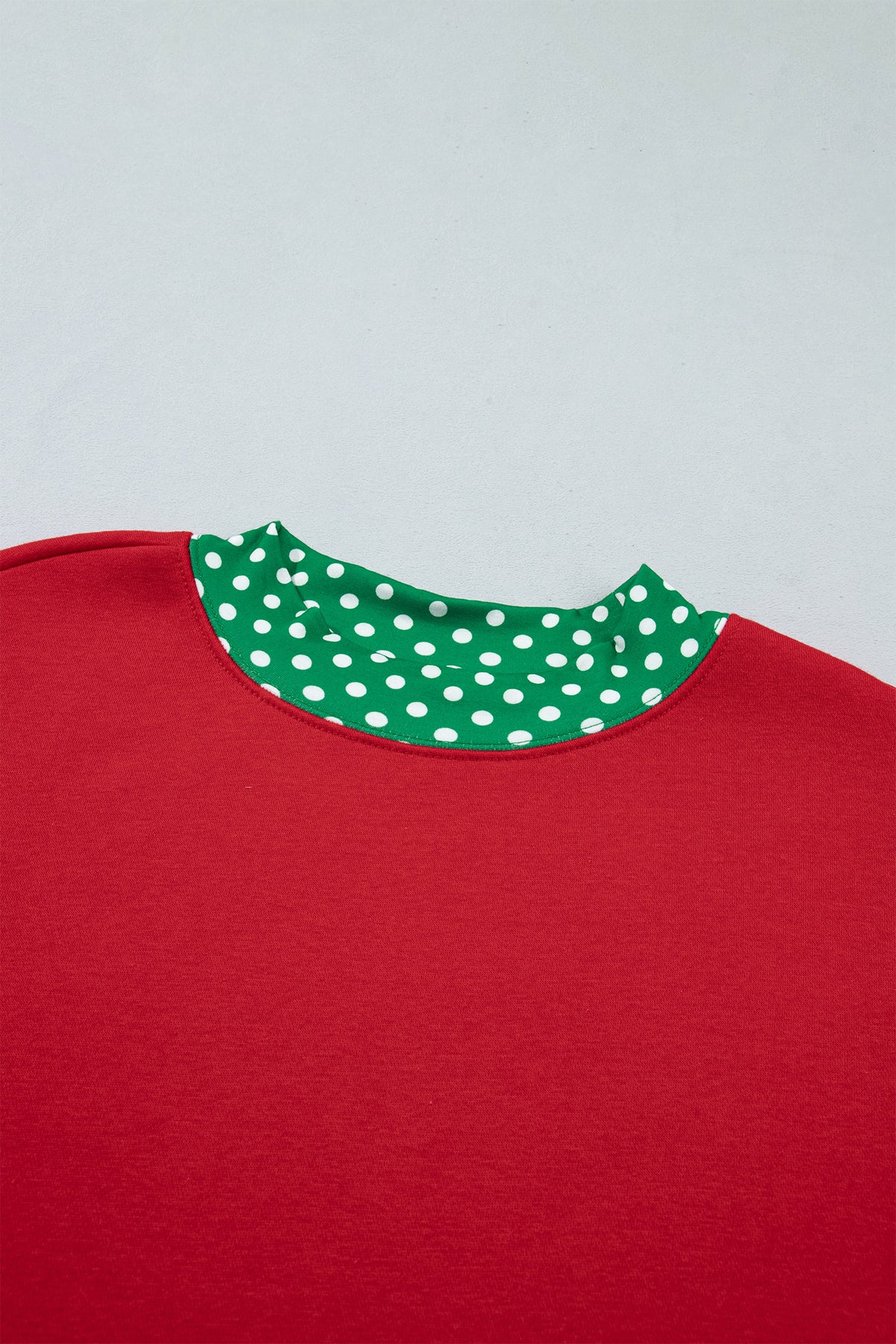 Fiery Red Gingham Trim Baggy Pullover 2pcs Short Set